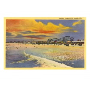 Sunset, Jacksonville Beach, Florida Print   